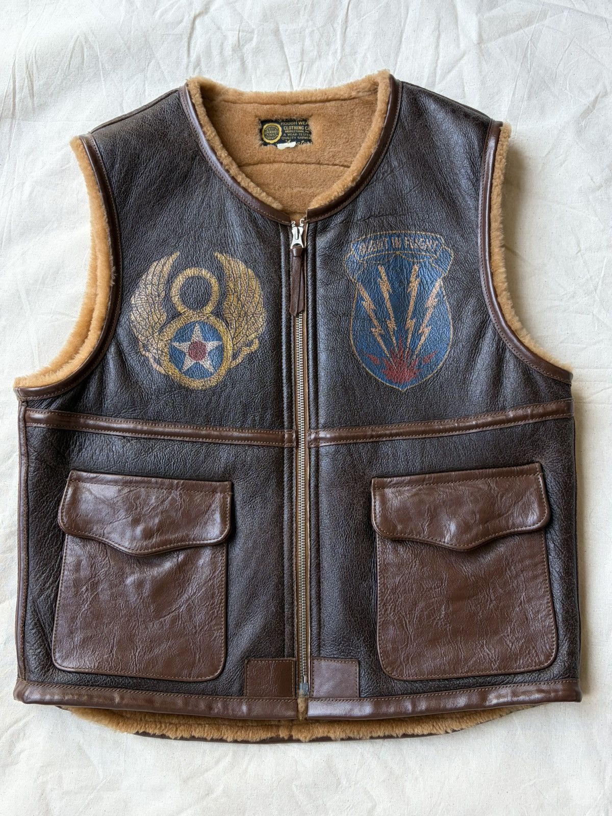 TOYS McCOY Hiroshi Okamoto AUTOGRAPHED C-3 Aviator Leather Vest Size US M / EU 48-50 / 2 - 1 Thumbnail