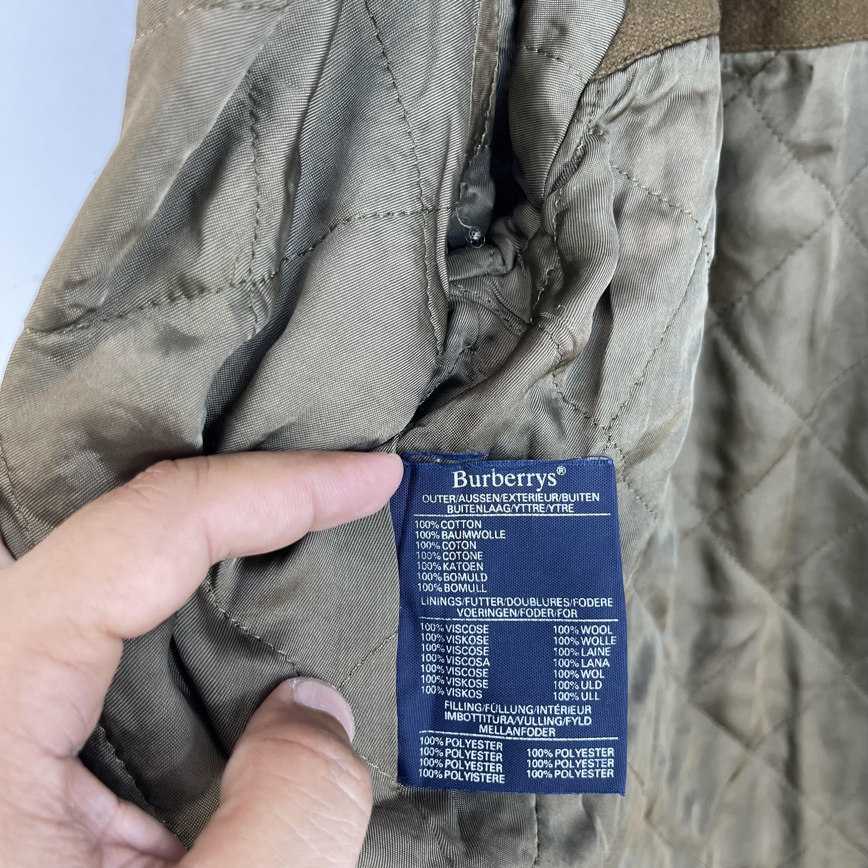Burberry × Vintage Vintage 90s BURBERRYS Diamond Quilted Wool Jacket Size US L / EU 52-54 / 3 - 8 Thumbnail