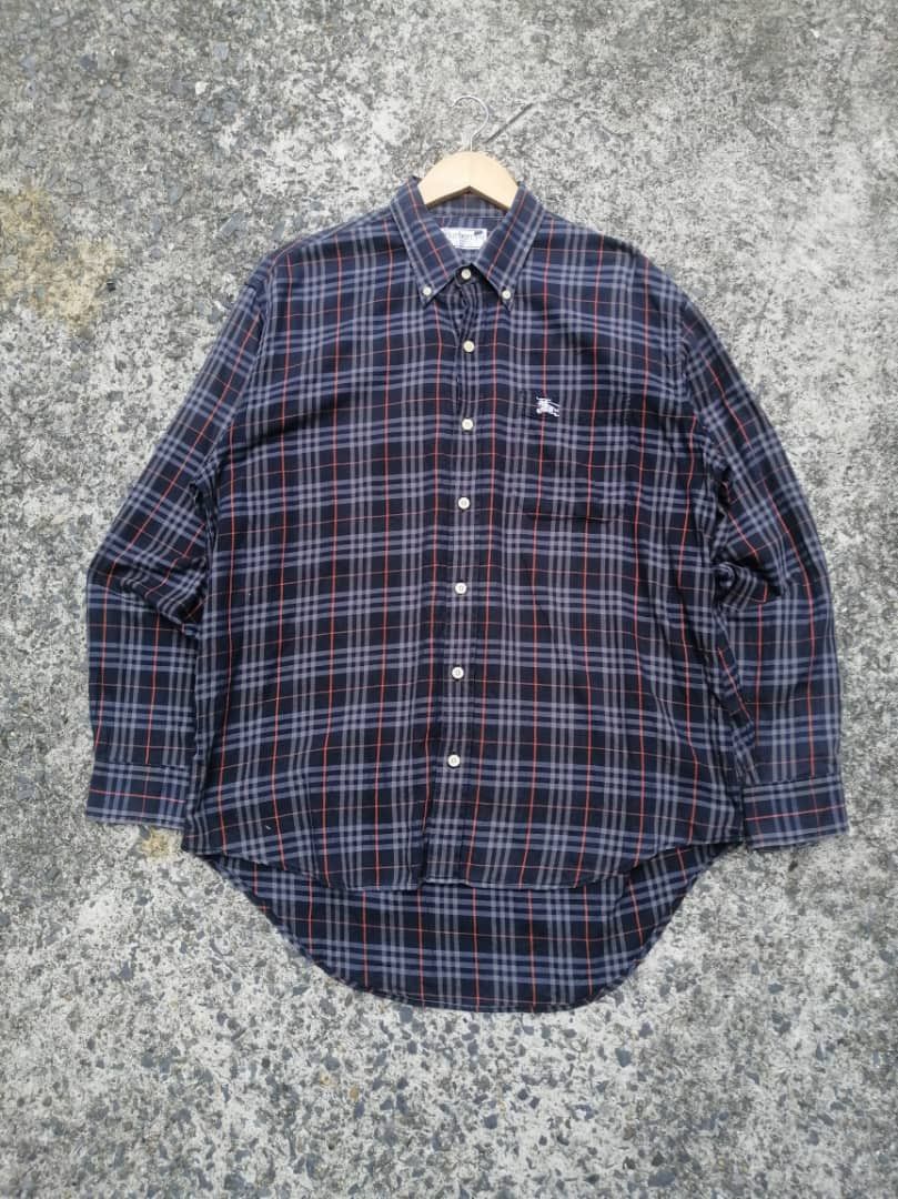 Burberry × Vintage Burberry Plaid Button Downs Longsleeve Shirt Size US L / EU 52-54 / 3 - 1 Thumbnail