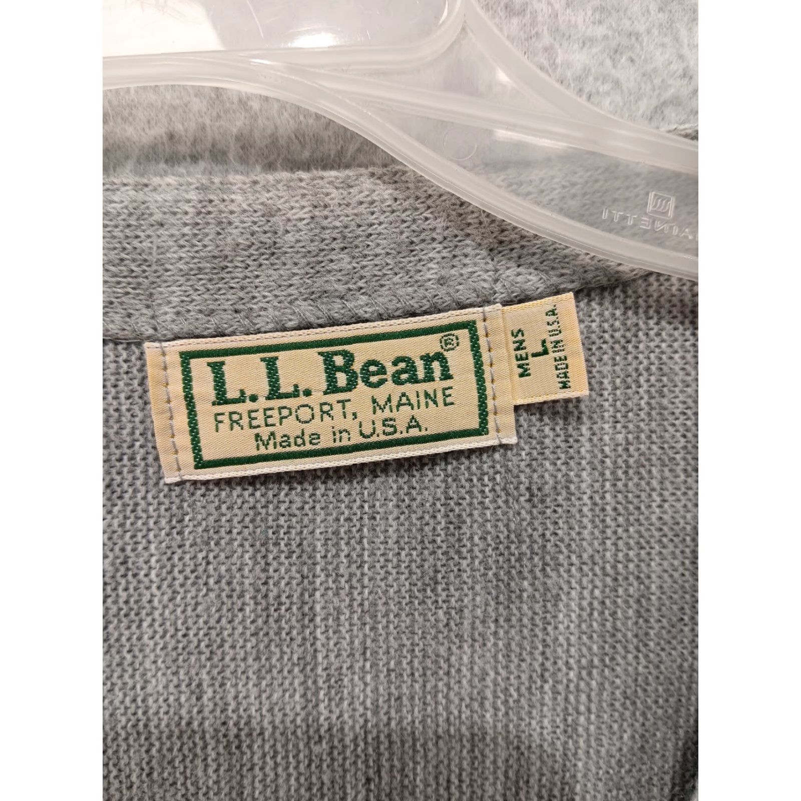 Vintage VINTAGE L.L. Bean Cardigan Sweater Mens L Gray Knit V-Neck 80s 90s USA Grampa Core Button Size US L / EU 52-54 / 3 - 3 Thumbnail