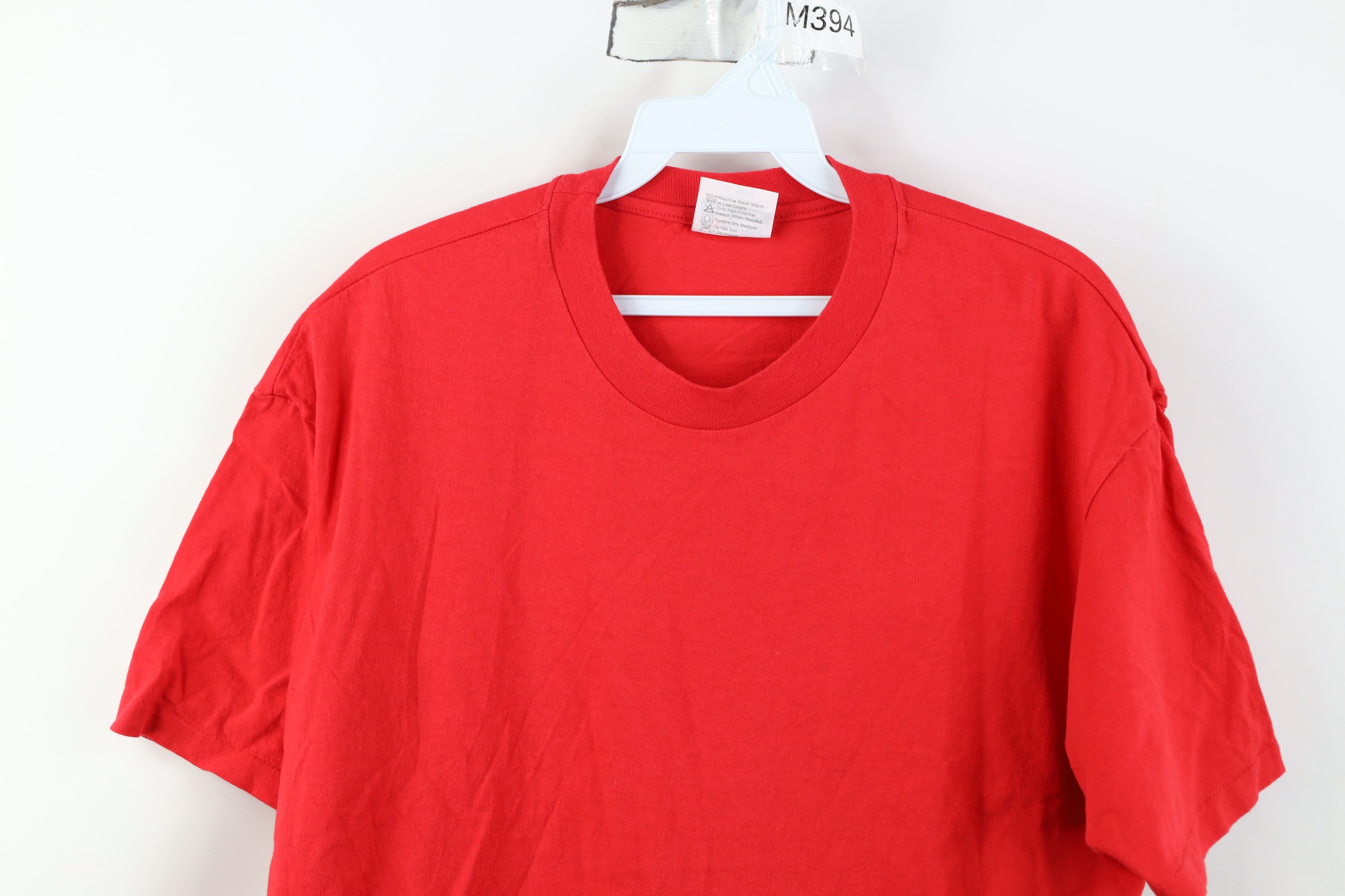 Hanes Vintage 80s 90s Hanes Cotton Short Sleeve T-Shirt Red USA Size US XL / EU 56 / 4 - 2 Thumbnail