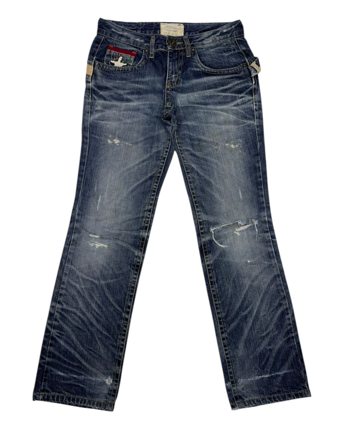 If Six Was Nine RARE🔥YOSHITOMO NARA LOLITA DISTRESSED DENIM JEANS Size US 31 - 8 Thumbnail