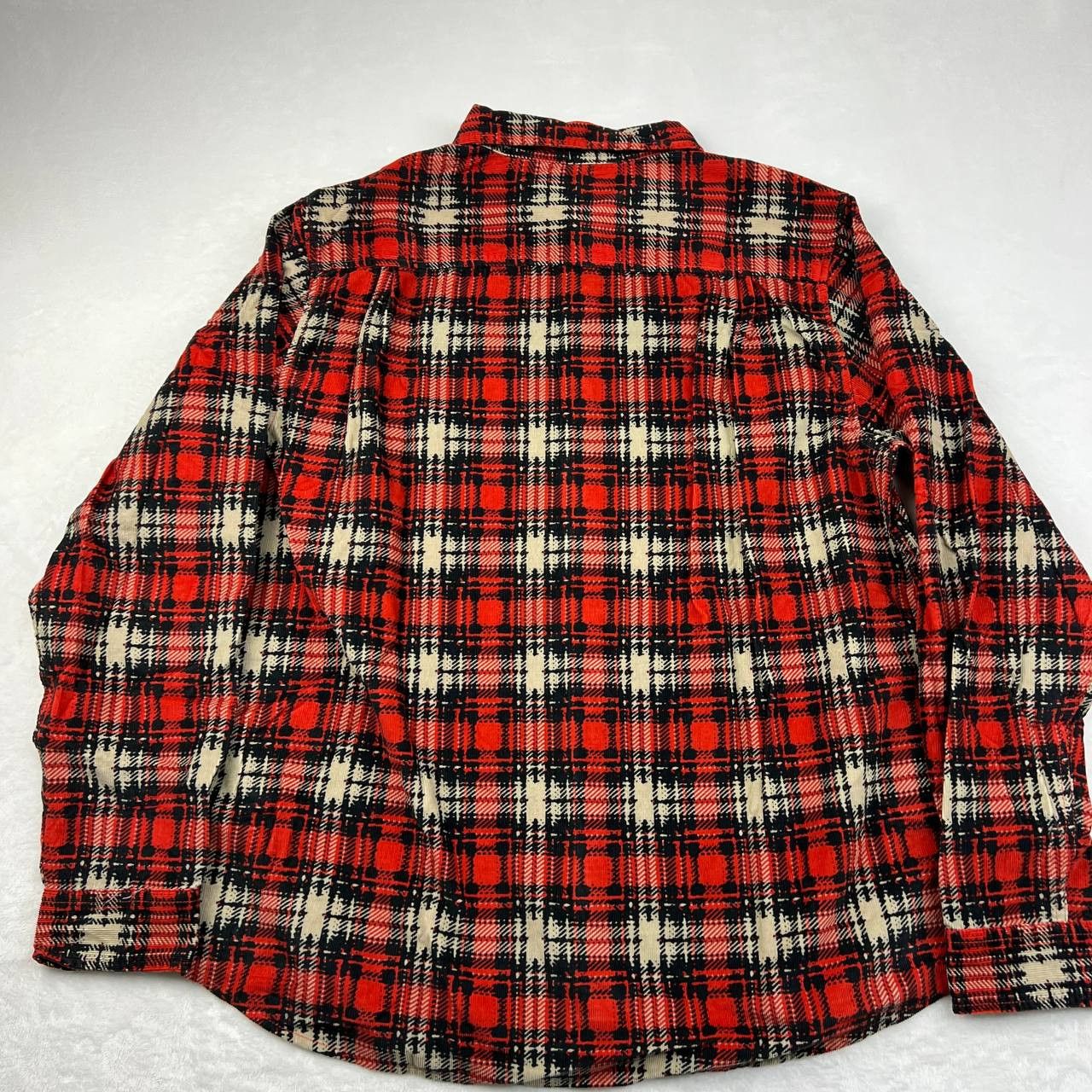 Bdg BDG Shirt Mens Red Plaid Corduroy Button Down Cotton XL Size US XL / EU 56 / 4 - 2 Thumbnail