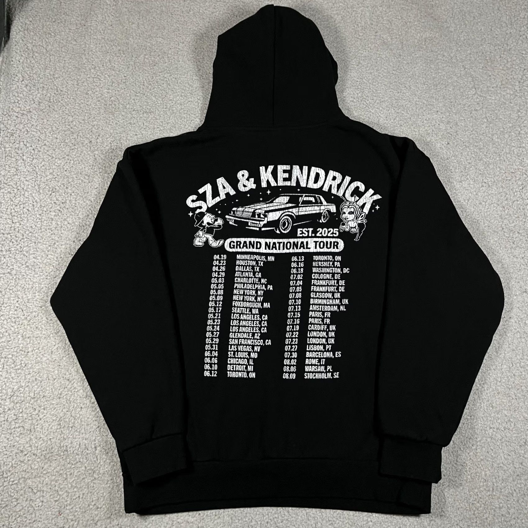 Vintage Kendrick Lamar Hoodie Mens XL SZA Grand National Tour Hoodie VIP Hip Hop Rap Hoodie Black Graphic Print Size US XL / EU 56 / 4 - 4 Thumbnail