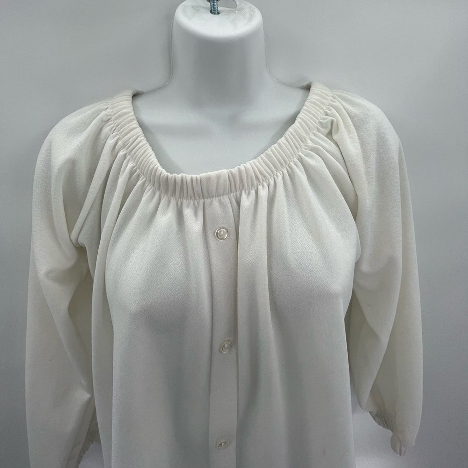 Boohoo Boohoo White Balloon Sleeve Blouse Size 12 Size XL / US 12-14 / IT 48-50 - 5 Thumbnail