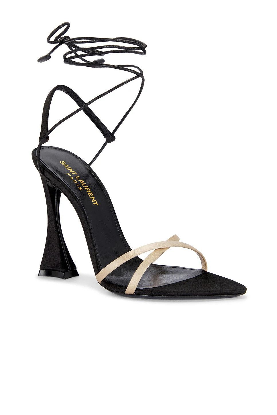 Saint Laurent Paris o1w1db10526 800043 Liza Sandals in Satin Crepe in Pink/Nero Size US 8 / IT 38 - 2 Thumbnail
