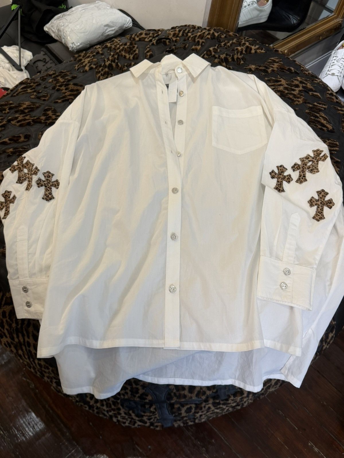 Chrome Hearts Chrome Hearts NEW Special Barths Cross patch shirt xxl Size US XL / EU 56 / 4 - 1 Thumbnail