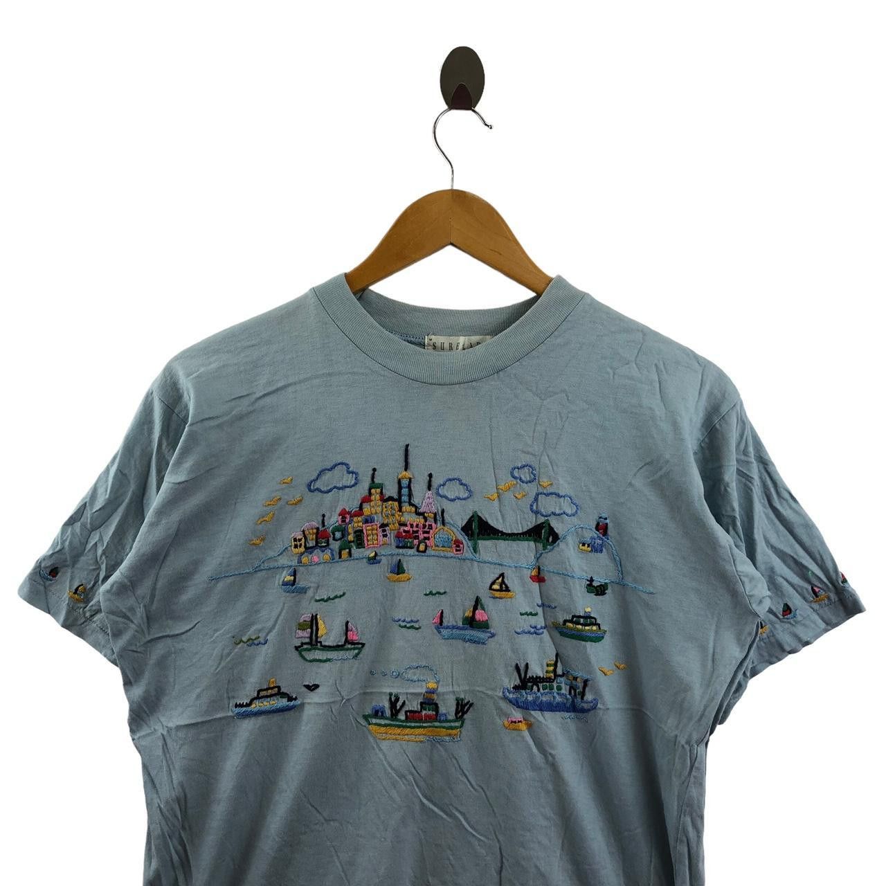 Vintage Vintage HAND STITCH EMBROIDERED Sea Nature Tee Shirt Holiday Size M / US 6-8 / IT 42-44 - 3 Thumbnail