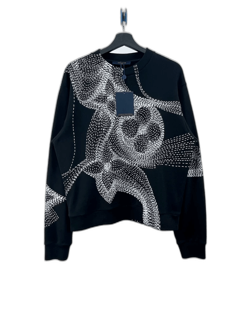 Louis Vuitton Louis Vuitton Black Sweatshirt with Pattern-yf Size US S / EU 44-46 / 1 - 1 Thumbnail