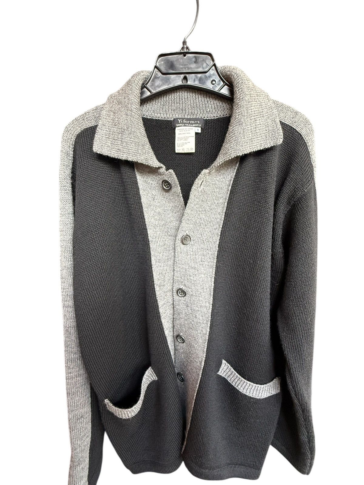 Yohji Yamamoto Vintage Y’s Yohji Yamamoto grey and black cardigan M Size US M / EU 48-50 / 2 - 2 Thumbnail