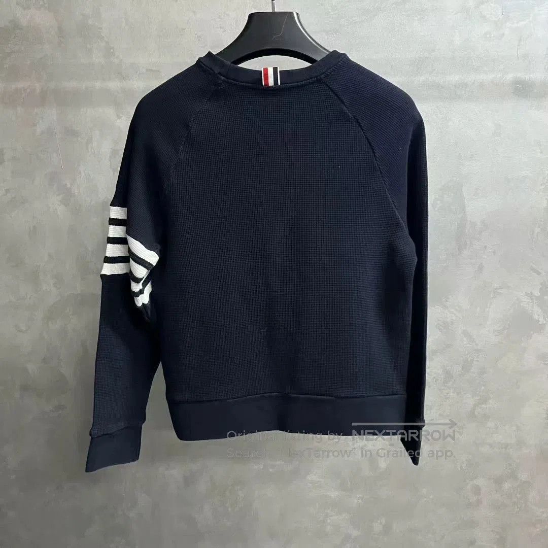 Thom Browne thom browne navy waffle long sleeve sweatshirt. Size US L / EU 52-54 / 3 - 2 Thumbnail