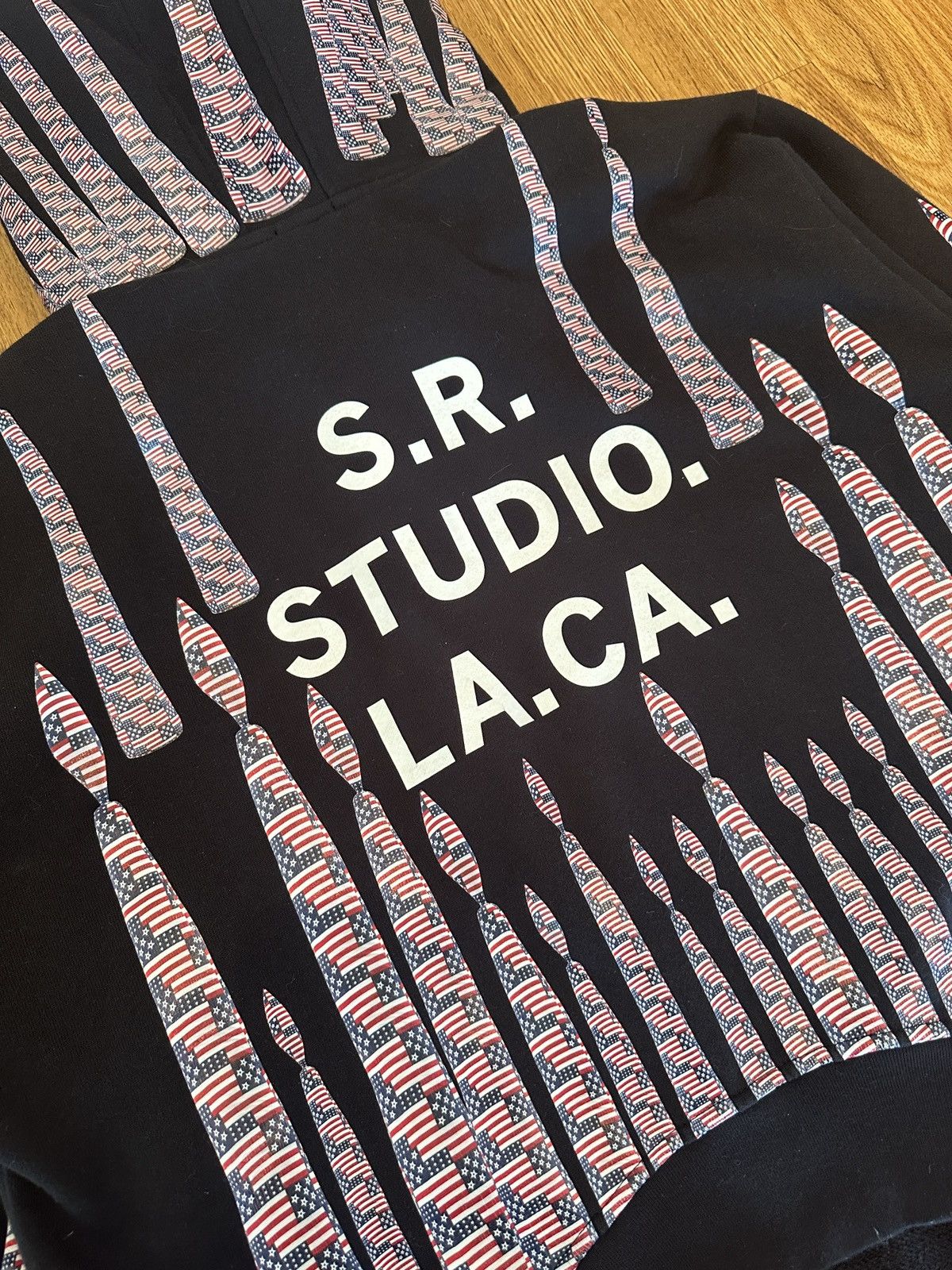 Sterling Ruby S.R. STUDIO. LA. CA. Candles American Flag Hoodie Size US L / EU 52-54 / 3 - 7 Thumbnail