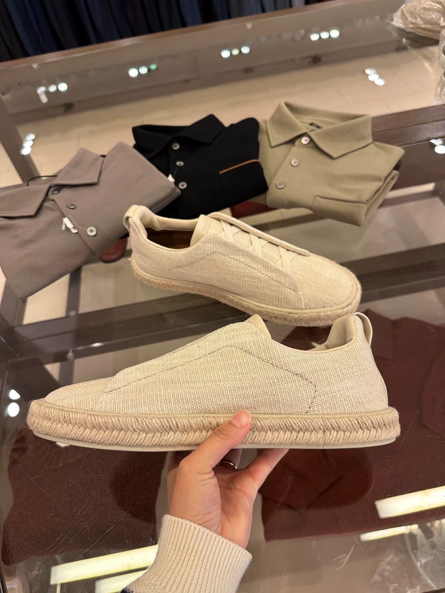 Ermenegildo Zegna Zegna Triple Stitch Beige Men's Sneakers Size US 8.5 / EU 41-42 - 8 Thumbnail