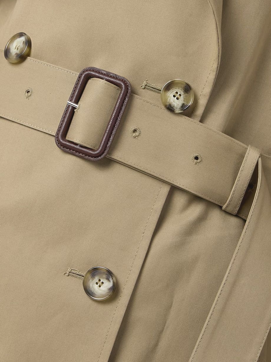 Stella McCartney o1s22i1n1024 Cotton Double Breasted Trench Coat in Khaki Size M / US 6-8 / IT 42-44 - 5 Thumbnail