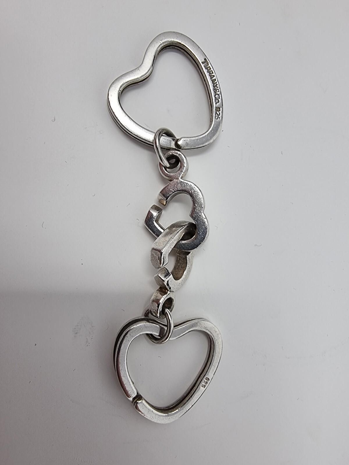 Tiffany & Co. Tiffany & Co Key Rare Ring Charm Double Heart Silver 925 Size ONE SIZE - 2 Thumbnail