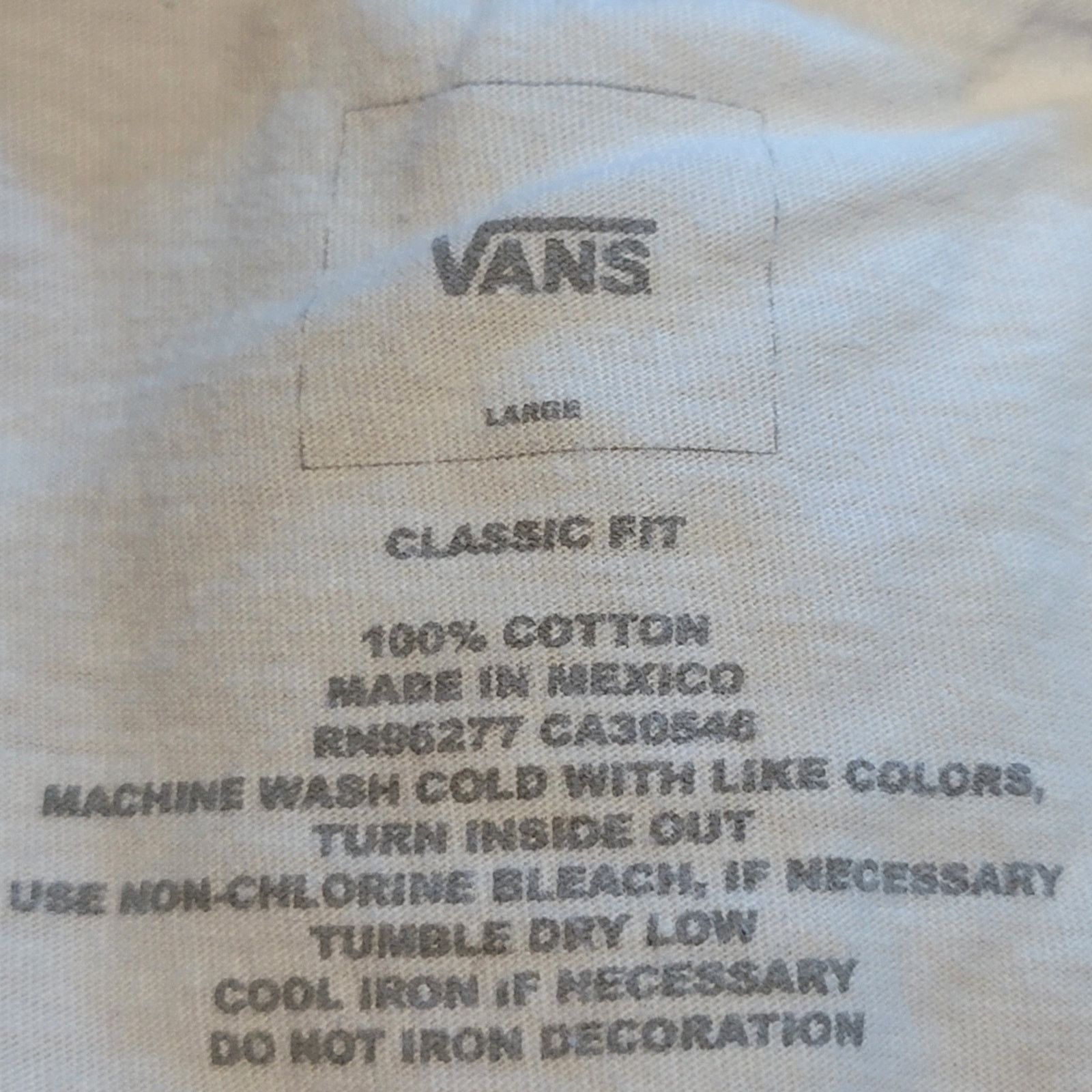 Vans VANS B&W Baseball Style Unisex Classic Fit Tee - Size Large Size US L / EU 52-54 / 3 - 4 Thumbnail