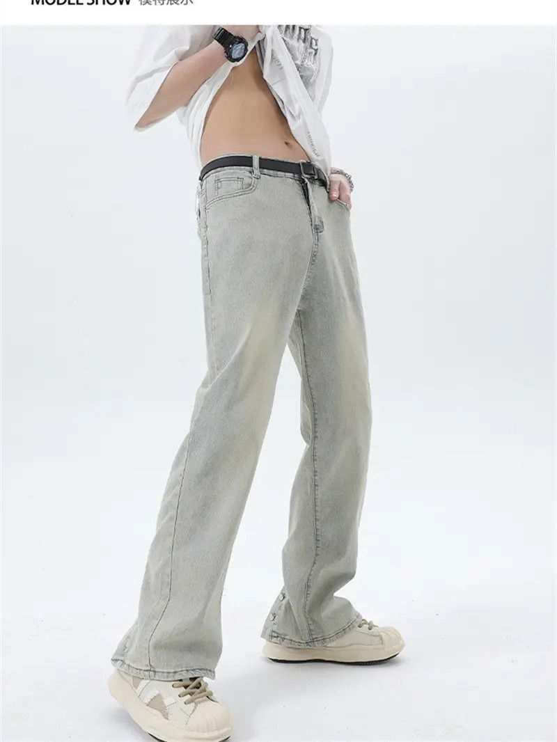 Japanese Brand Retro loose yellow mud straight leg jeans Size US 32 / EU 48 - 4 Thumbnail