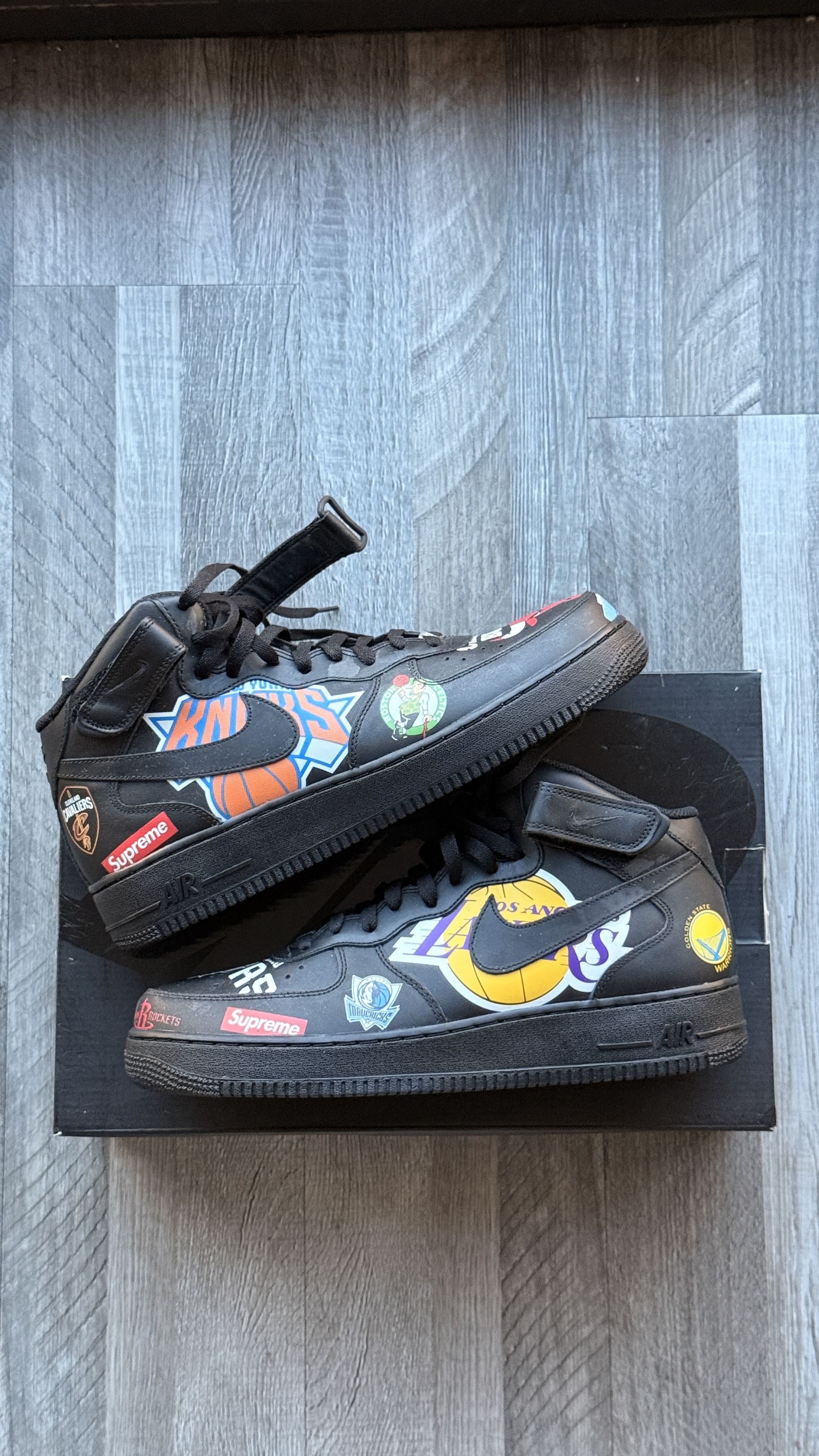 Nike Supreme Air Force 1 NBA Black Size US 12 / EU 45 - 1 Thumbnail