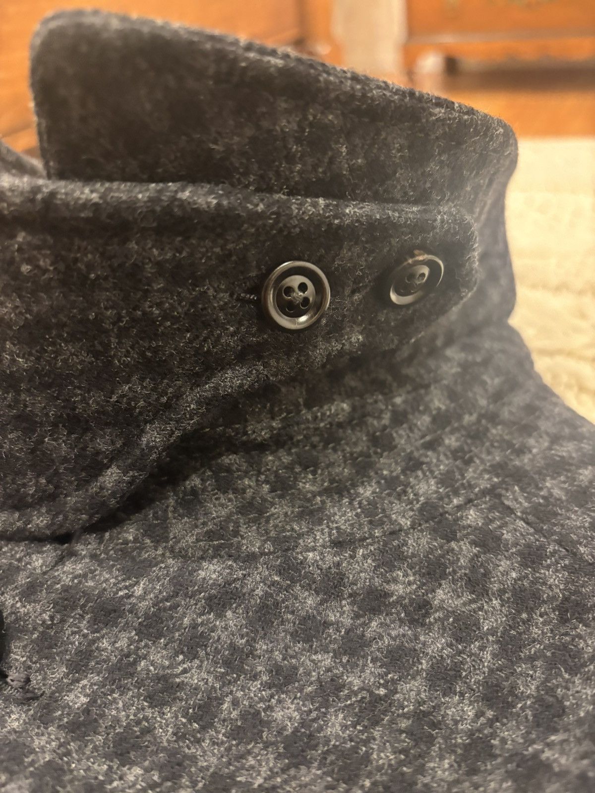 Ermenegildo Zegna Charcoal Check Overcoat Size US L / EU 52-54 / 3 - 7 Thumbnail