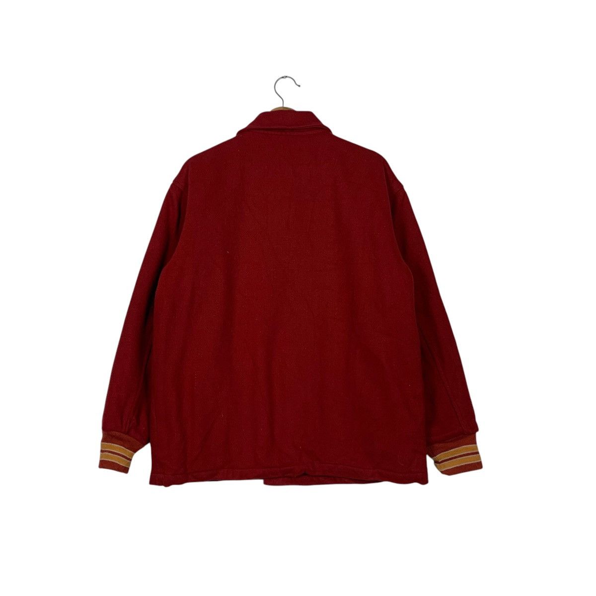 Japanese Brand Vintage 90s OCTOPUS ARMY RETAIN Red Varsity Jacket #2163-C95 Size US M / EU 48-50 / 2 - 7 Thumbnail