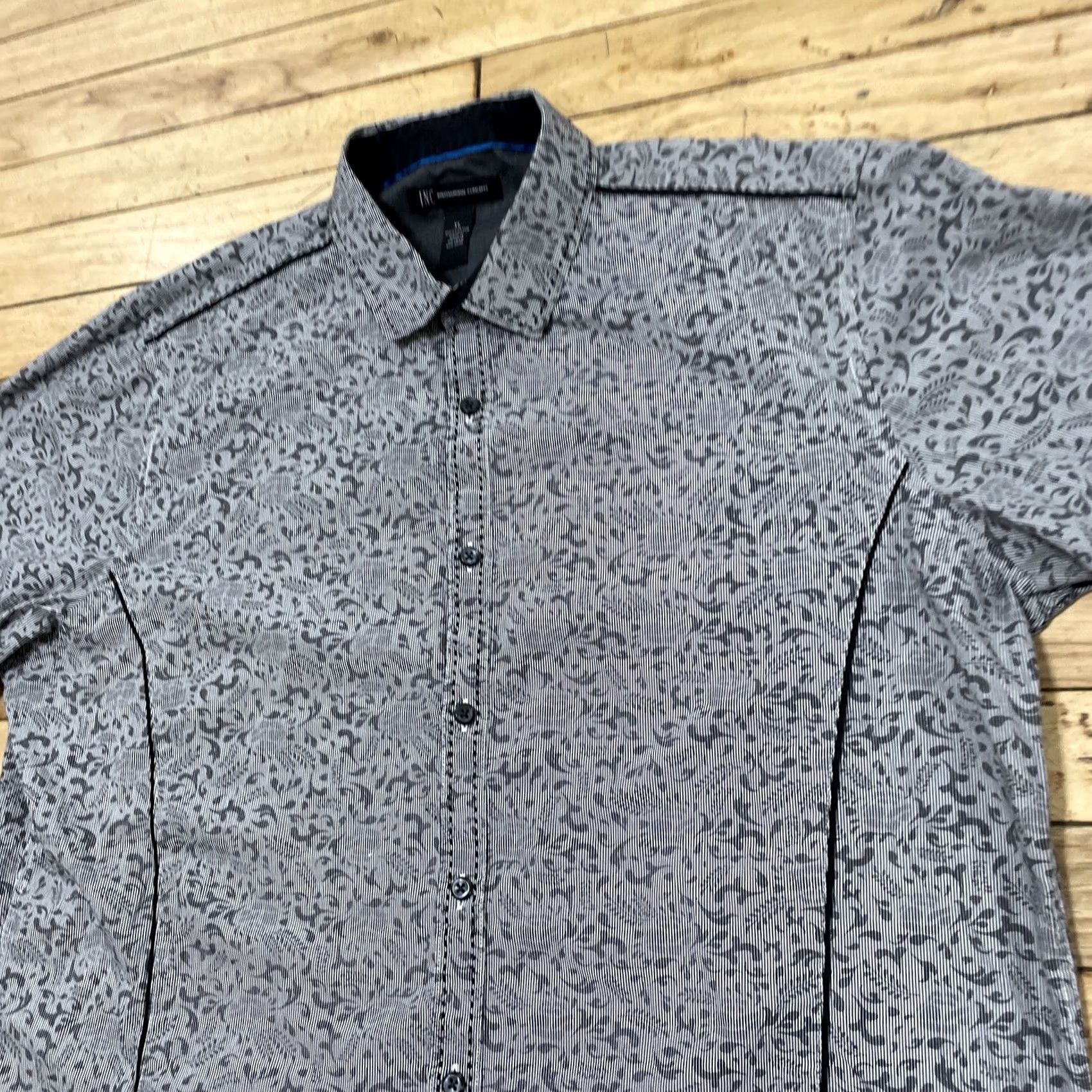 Vintage INC International Concepts Shirt Men XL Silver Paisley Western Cowboy Taper XL Size US XL / EU 56 / 4 - 3 Thumbnail