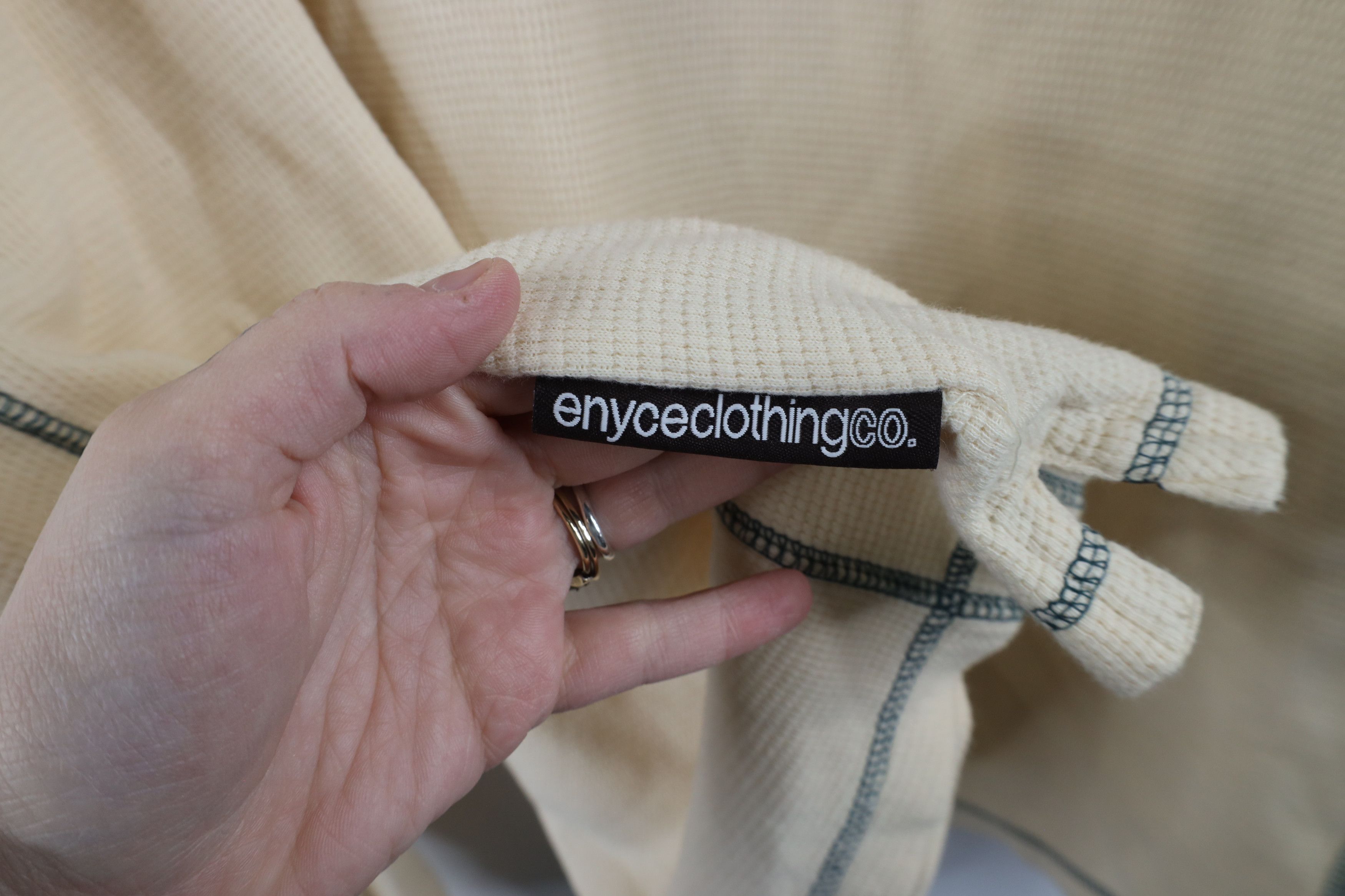 Enyce × Vintage Vintage Y2K Enyce Thermal Waffle Knit Long Sleeve T-Shirt Size US XXL / EU 58 / 5 - 10 Thumbnail
