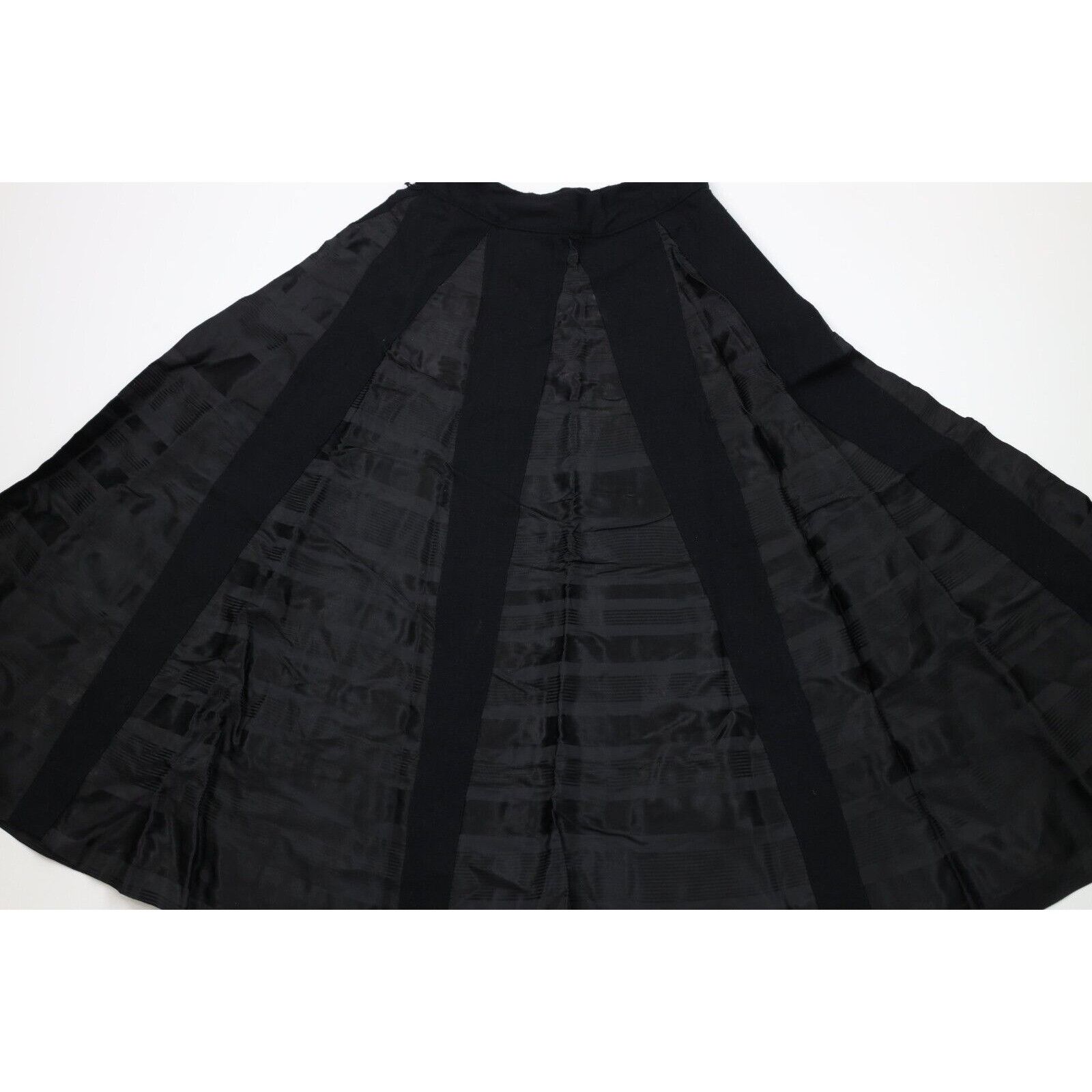 Vintage Vintage 60s 70s Streetwear Wool Satin Striped Skirt Size 24" / US 00 / IT 34 - 3 Thumbnail