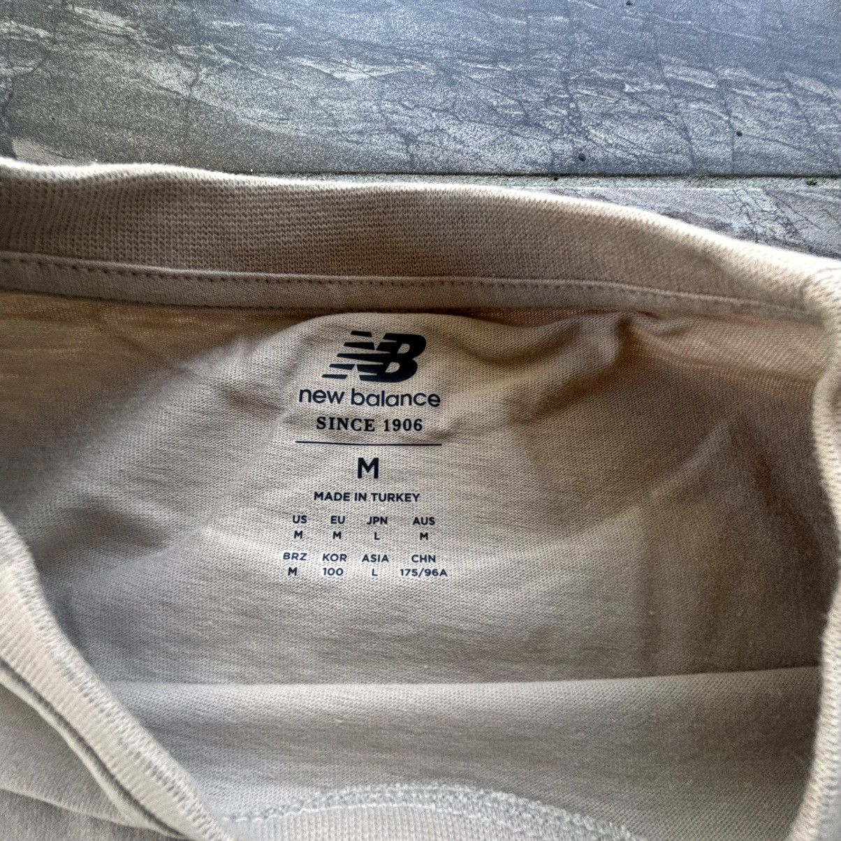 New Balance New Balance Life In Balance Beige Spell-Out Athletic T-shirt Size US S / EU 44-46 / 1 - 4 Thumbnail