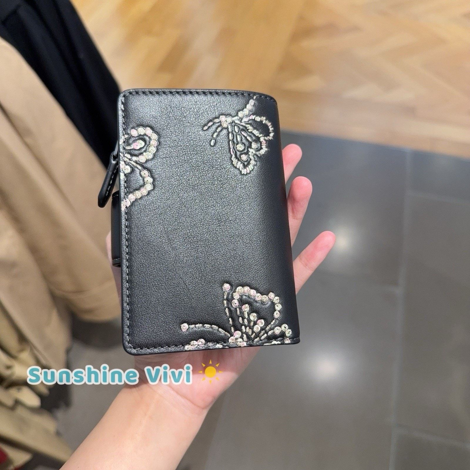 Coach NWT Coach Medium Corner Zip Wallet Butterfly CCL65 Black Size ONE SIZE - 3 Thumbnail