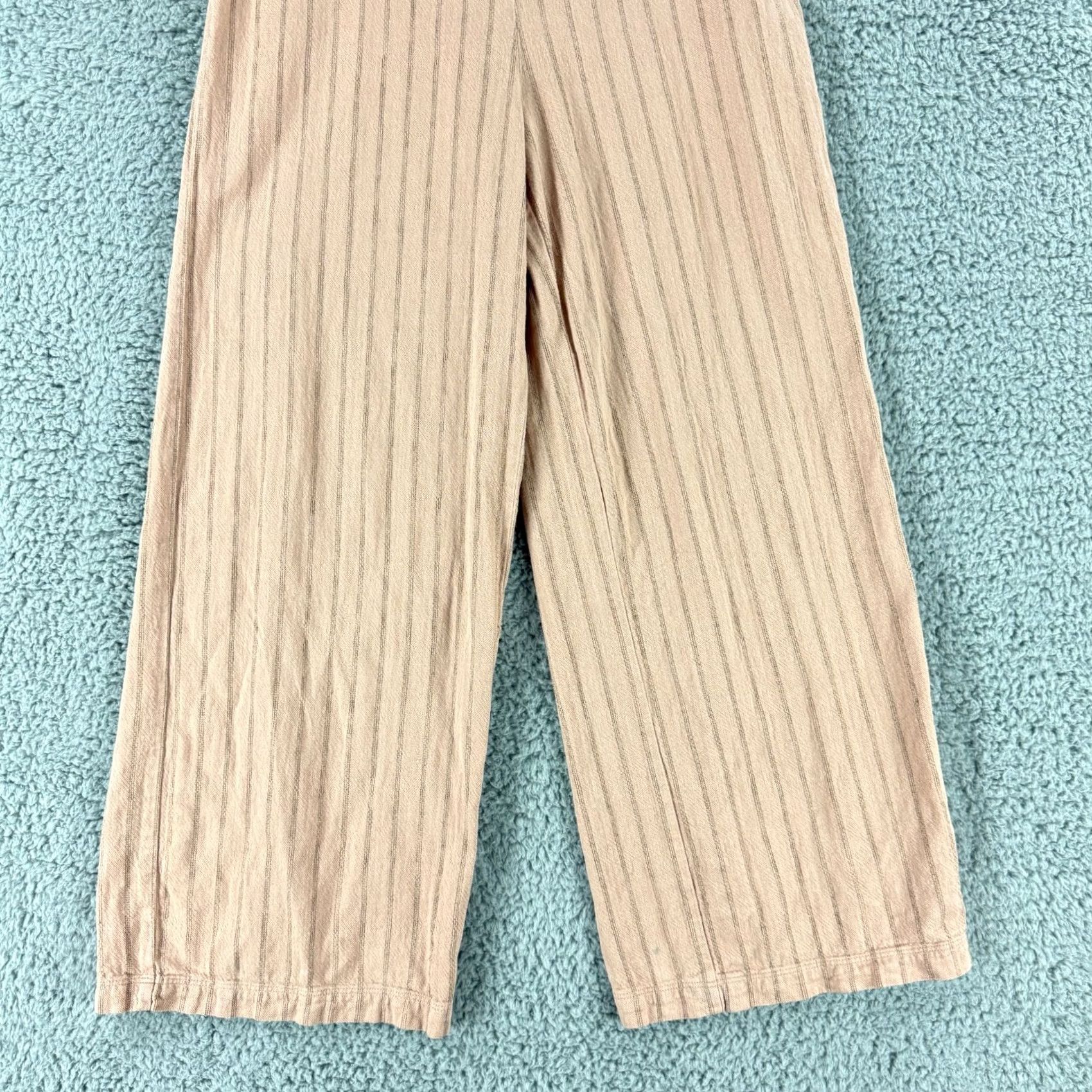 Urban Outfitters Urban Outfitters Pink Stripe Wide Leg Pants Womens Small High Rise Linen Blend Size 28" / US 6 / IT 42 - 3 Thumbnail