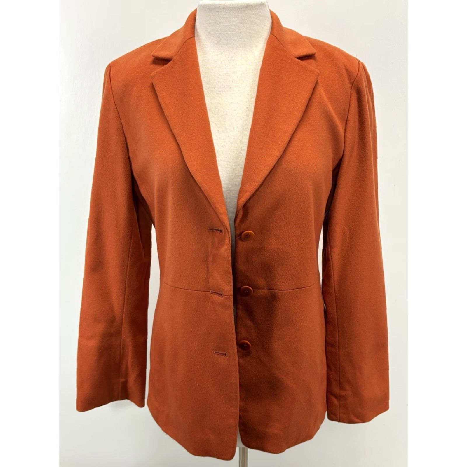 Vintage Nieman Marcus X Loro Piana Blazer Women’s 8 Orange 100% Cashmere Luxury Jacket Size M / US 6-8 / IT 42-44 - 7 Thumbnail