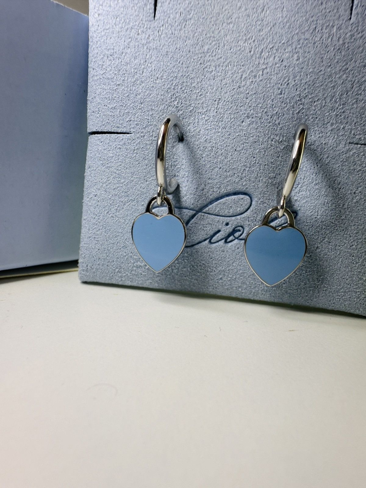 Vintage Vintage Enamel Blue heart earrings Size ONE SIZE - 6 Thumbnail