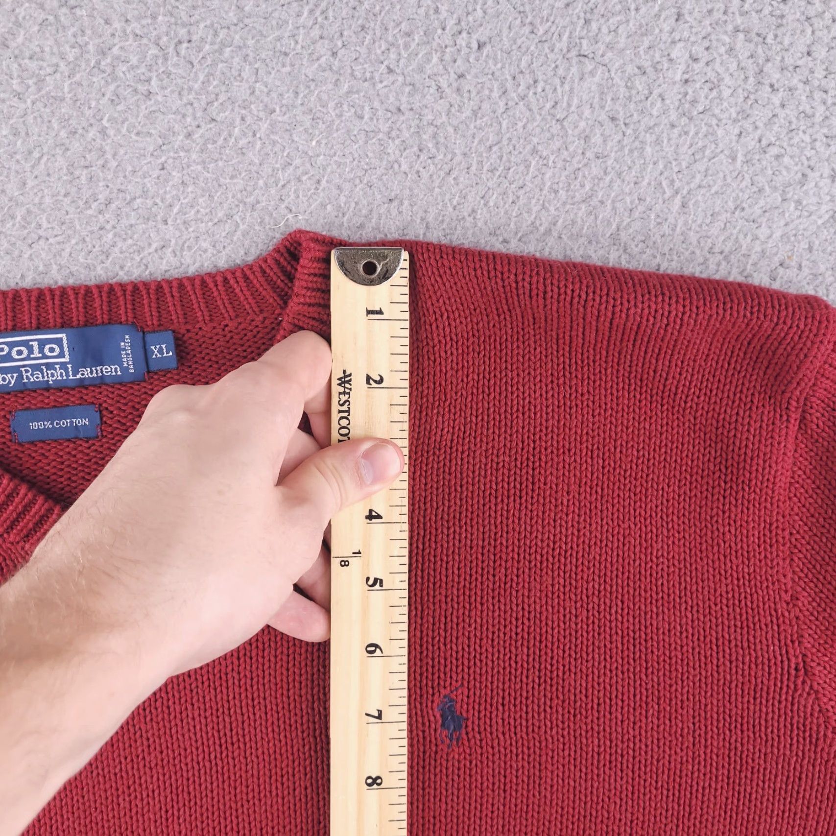 Polo Ralph Lauren Polo Ralph Lauren Sweater Mens XL red Knit V Neck BOXY SHORT FIT Size US XL / EU 56 / 4 - 6 Thumbnail