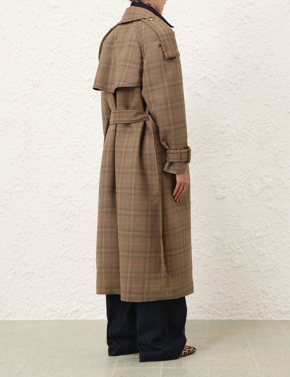 Zimmermann oc11z0725 Eden Checked Trench Coat in Multicolor Size L / US 10 / IT 46 - 3 Thumbnail