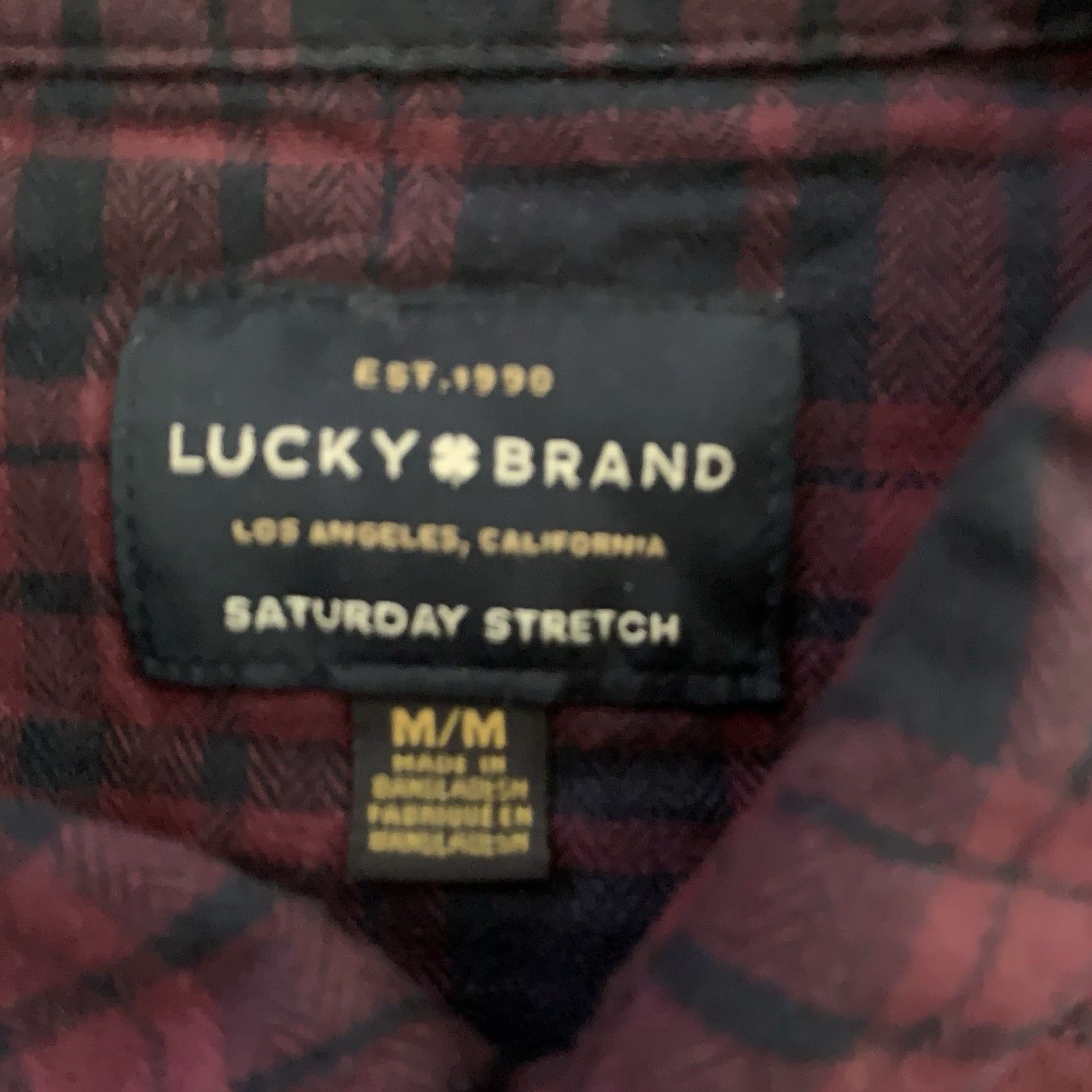 Lucky Brand LUCKY Brand Flannel Shirt Mens M Plaid Classic Fit Long Sleeve Button-Up Pockets Purple Size US M / EU 48-50 / 2 - 2 Thumbnail