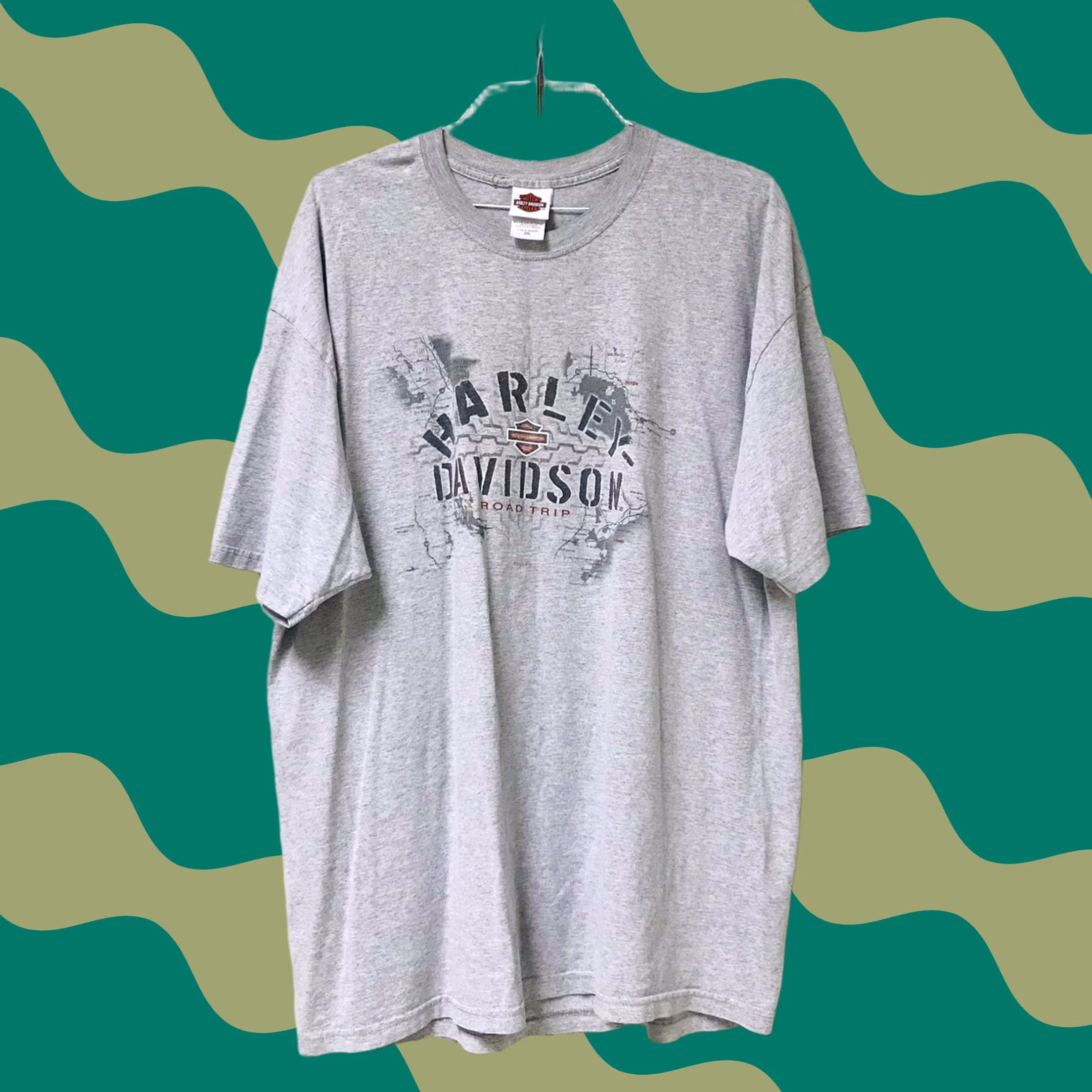 Harley Davidson VINTAGE Harley-Davidson Road Trip Atlas Map Graphic T-Shirt Mens 2XL Gray Crew Neck Short Sleeve USA T-Shirt Size US XXL / EU 58 / 5 - 1 Thumbnail