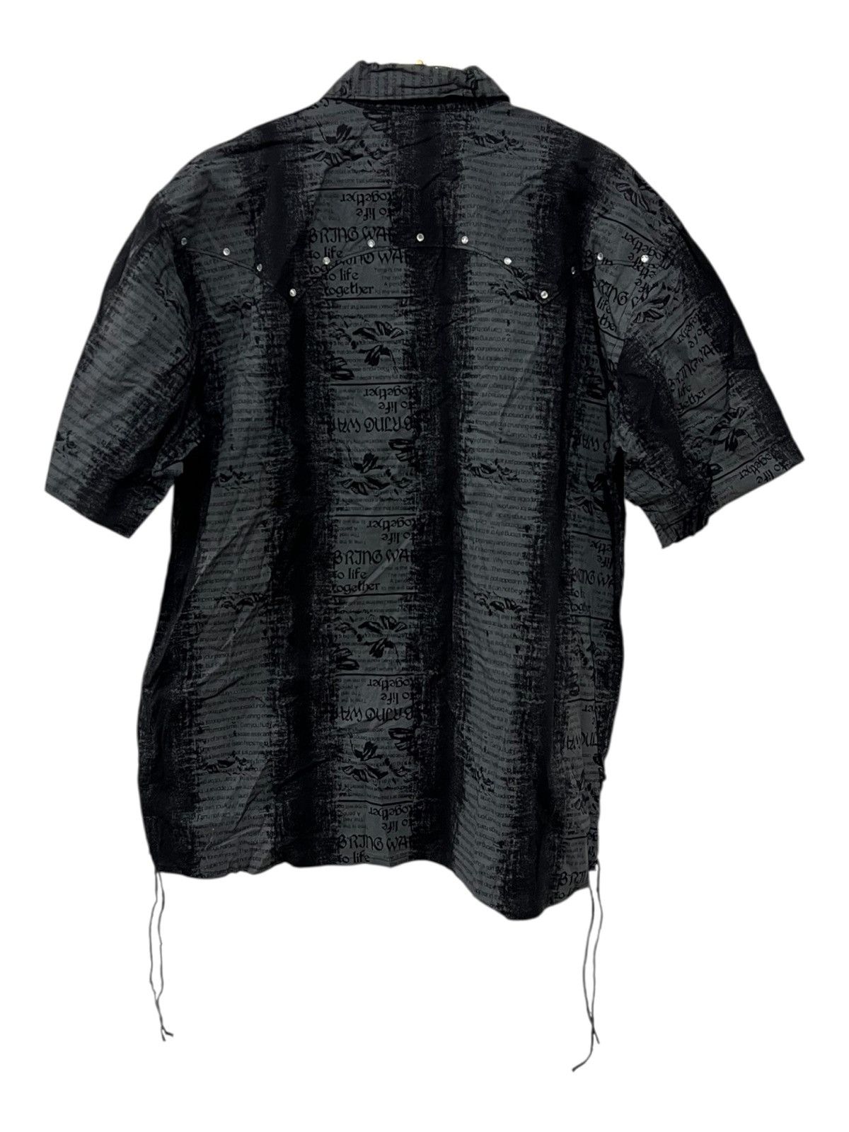 Yasuyuki Ishii Euroyal Newspaper Print Cyberpunk Fleur Hem Lace Zip Jacket Size US XL / EU 56 / 4 - 5 Thumbnail
