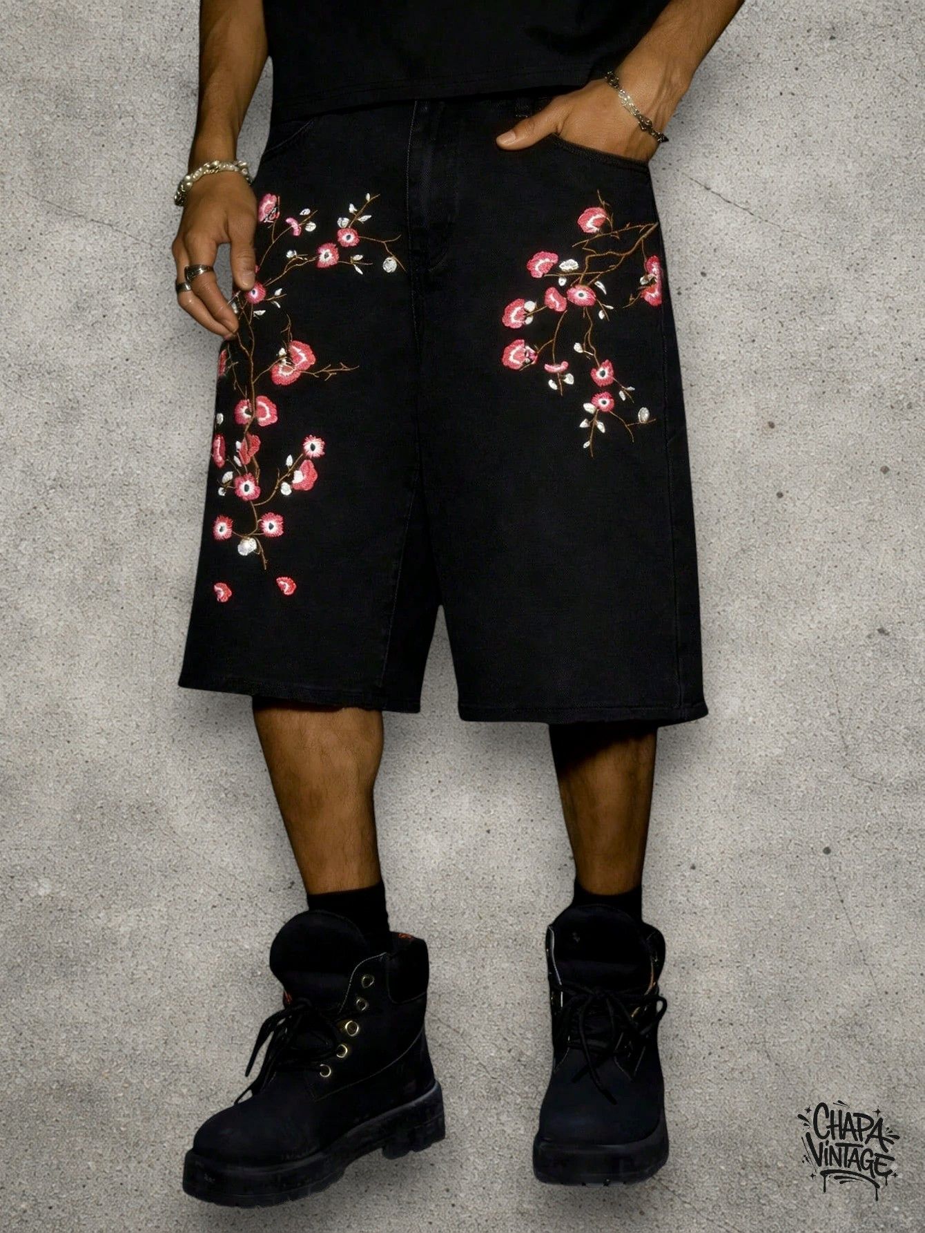 Japanese Brand Floral japan black shorts Size US 32 / EU 48 - 1 Thumbnail