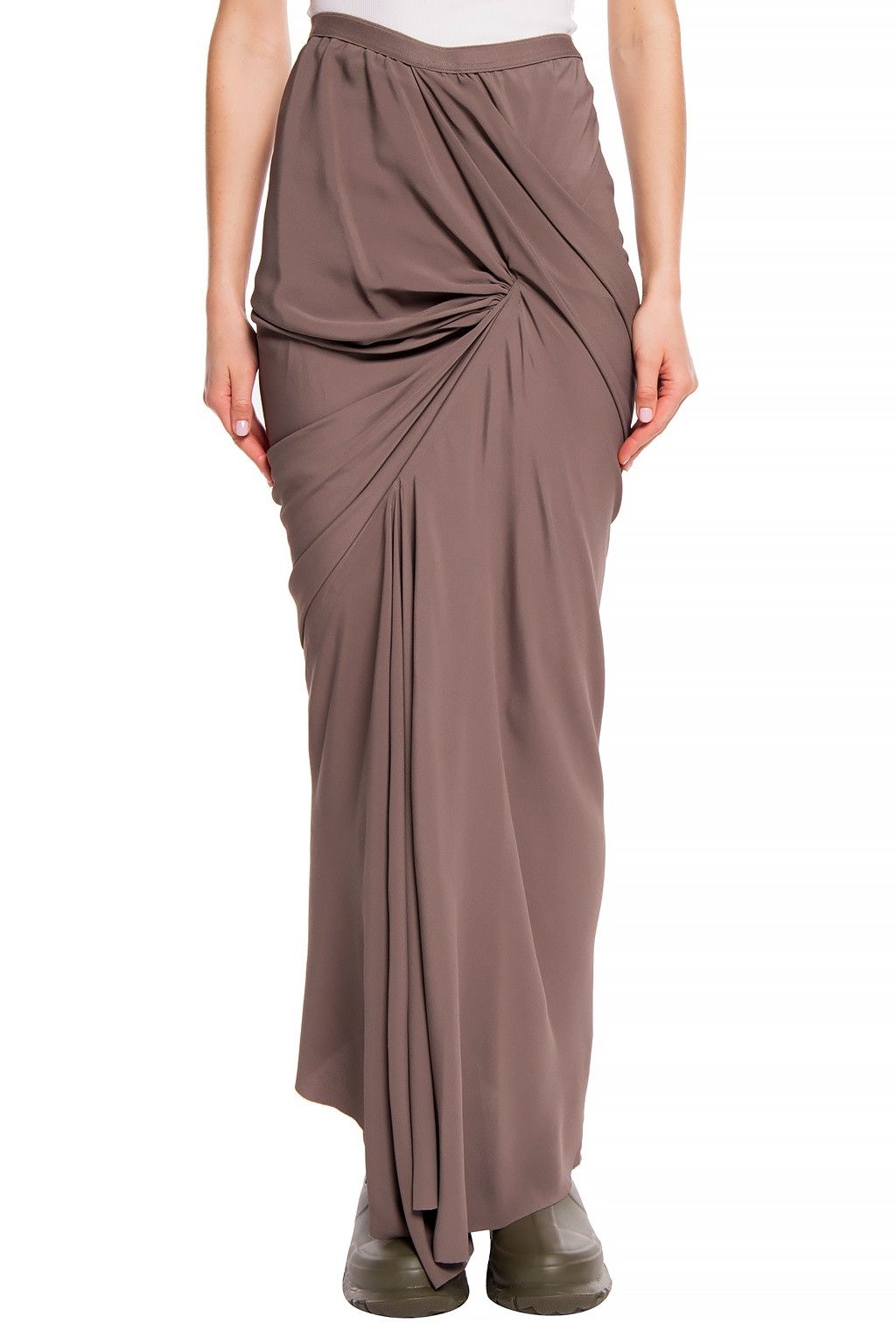 Rick Owens Rick Owens SS20 TECUATL Draped Crepe Maxi Skirt In Black Size 27" / US 4 / IT 40 - 6 Thumbnail