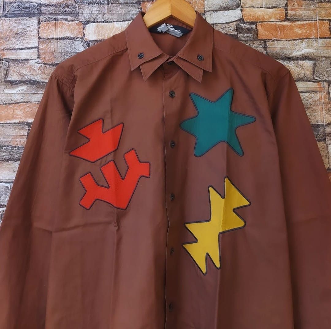 Kansai Yamamoto Vintage Kansai Profumo Patchwork Button Shirt Long Sleeve Size US M / EU 48-50 / 2 - 2 Thumbnail