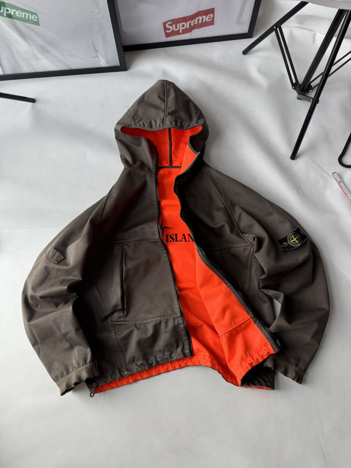Massimo Osti Stone Island Fluorescent Orange Reversible Jacket AW05 Size US XL / EU 56 / 4 - 6 Thumbnail