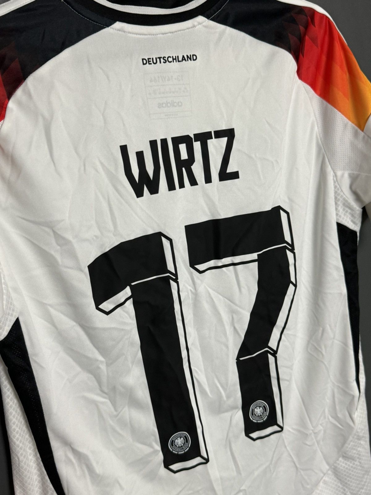 Adidas KIDS Germany 2024 Wirtz Football Jersey Size US XS / EU 42 / 0 - 3 Thumbnail