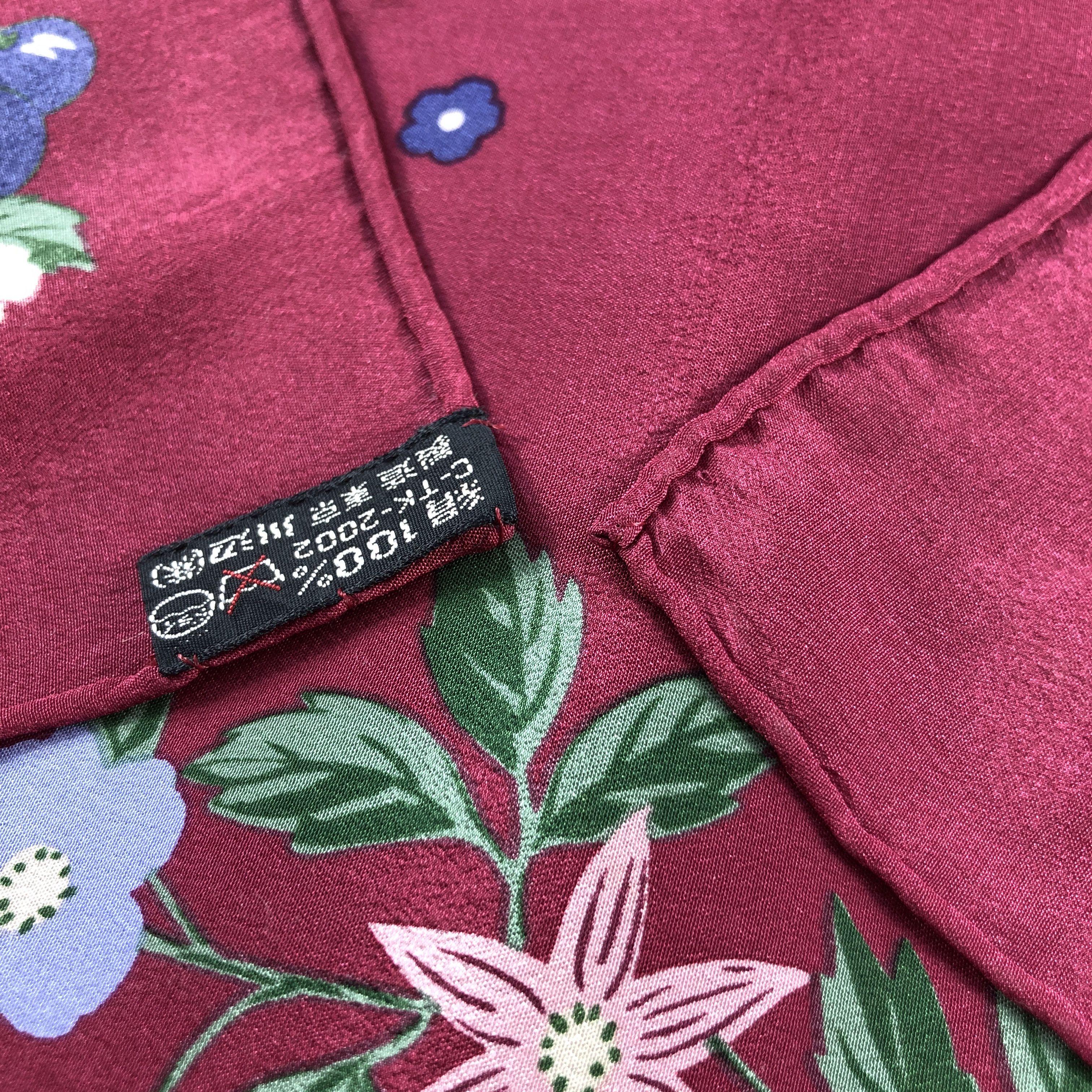 Hanae Mori Vintage Hanae Mori Floral Hand Rolled Silk Scarf M1321 Size ONE SIZE - 5 Thumbnail