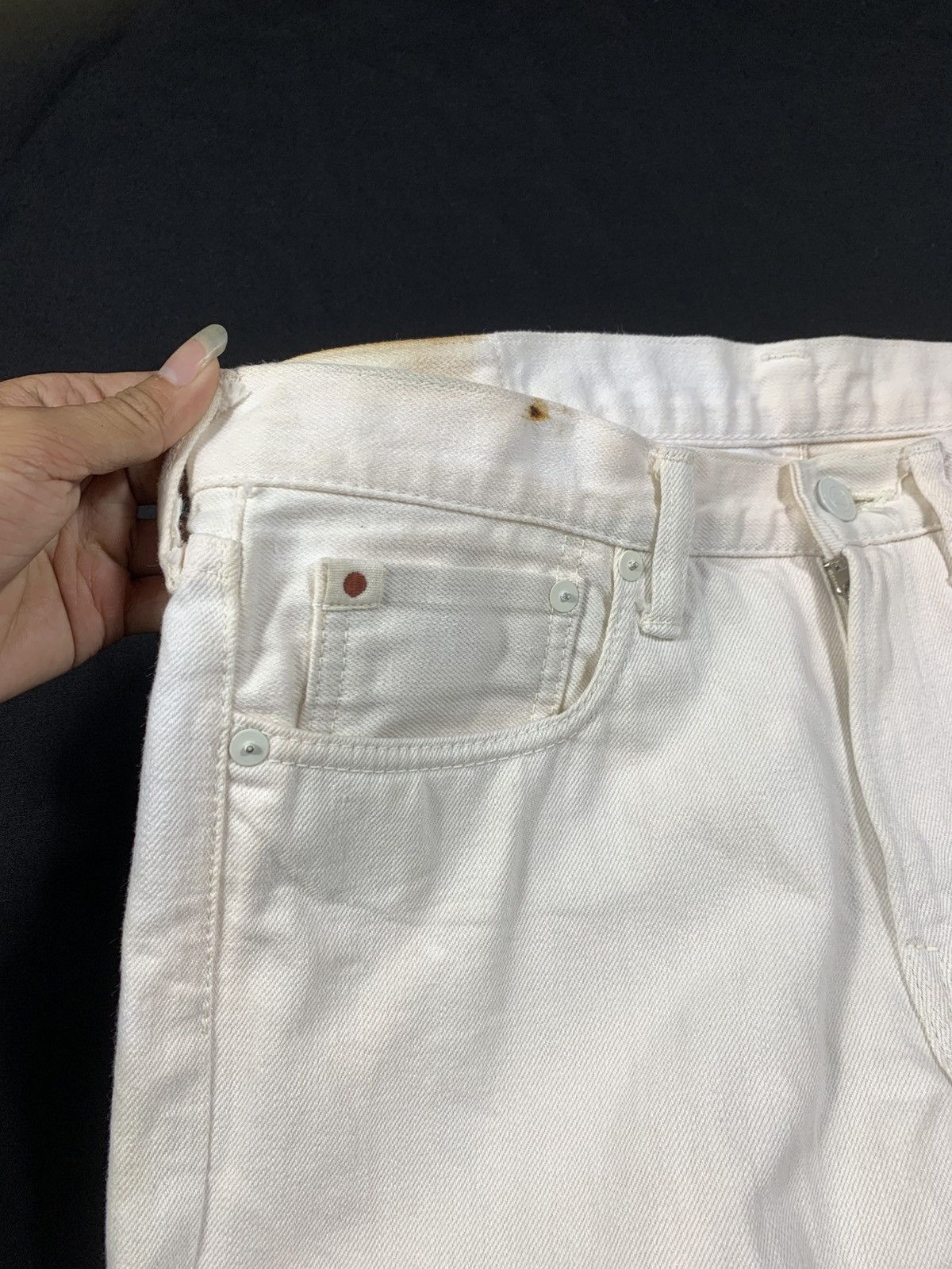 45rpm Japanese 45Rpm White Distressed Selvedge jeans Size US 30 / EU 46 - 4 Thumbnail