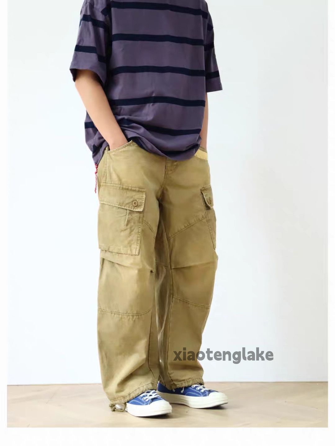 Vintage xz faded wide Leg military outdoor cargo pants Size US 36 / EU 52 - 6 Thumbnail