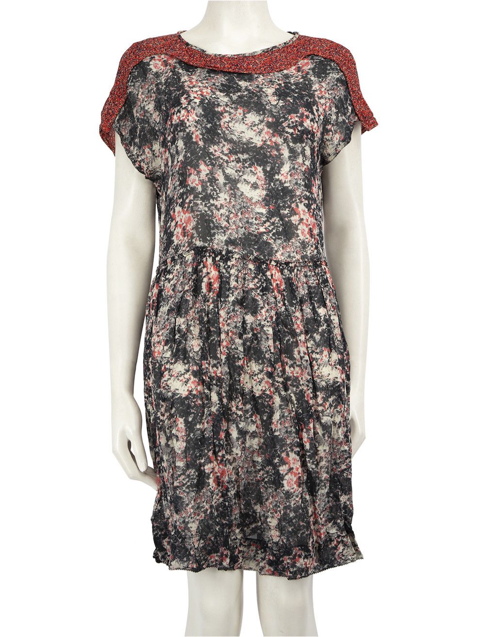 Isabel Marant Isabel Marant Étoile Abstract Print Short Sleeve Dress Size XS / US 0-2 / IT 36-38 - 1 Thumbnail
