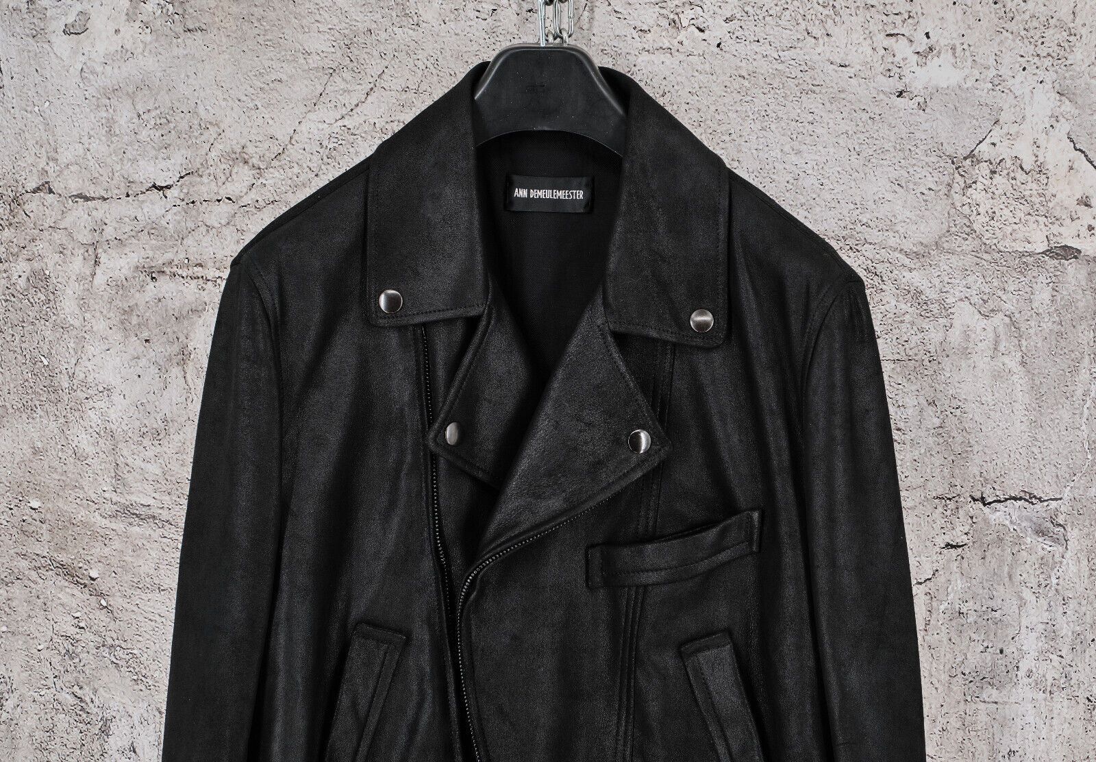 Ann Demeulemeester NWT ANN DEMEULEMEESTER BLACK LEATHER THEO BIKER JACKET, M Size US M / EU 48-50 / 2 - 4 Thumbnail