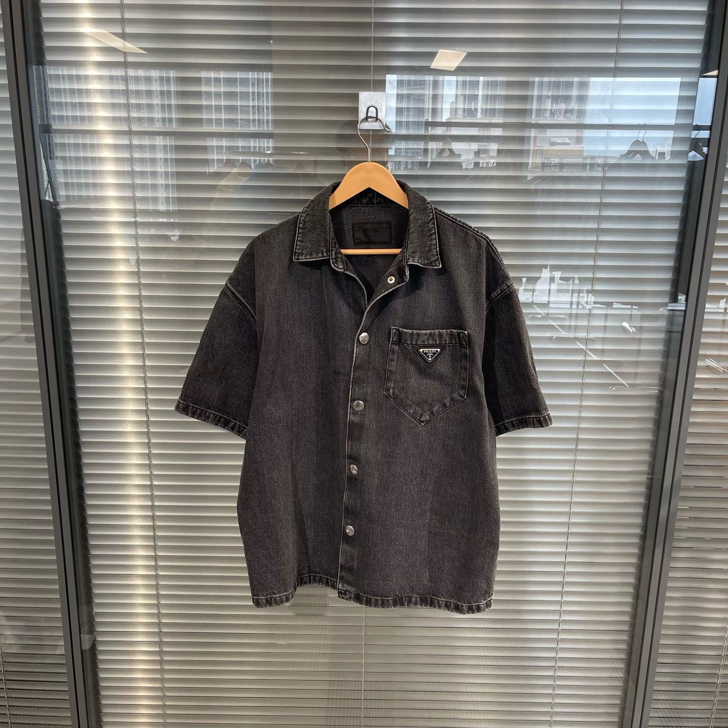 Prada Prada Washed Denim Shirt Jacket S Size US S / EU 44-46 / 1 - 1 Thumbnail