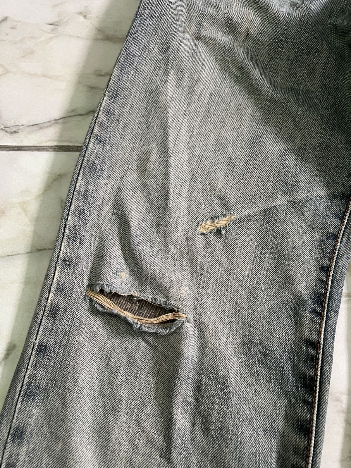 Edwin × If Six Was Nine × Le Grande Bleu (L.G.B.) 💥Baggy💥Vintage Edwin Faded Blue Distress Mud Wash Jean Size US 34 / EU 50 - 5 Thumbnail