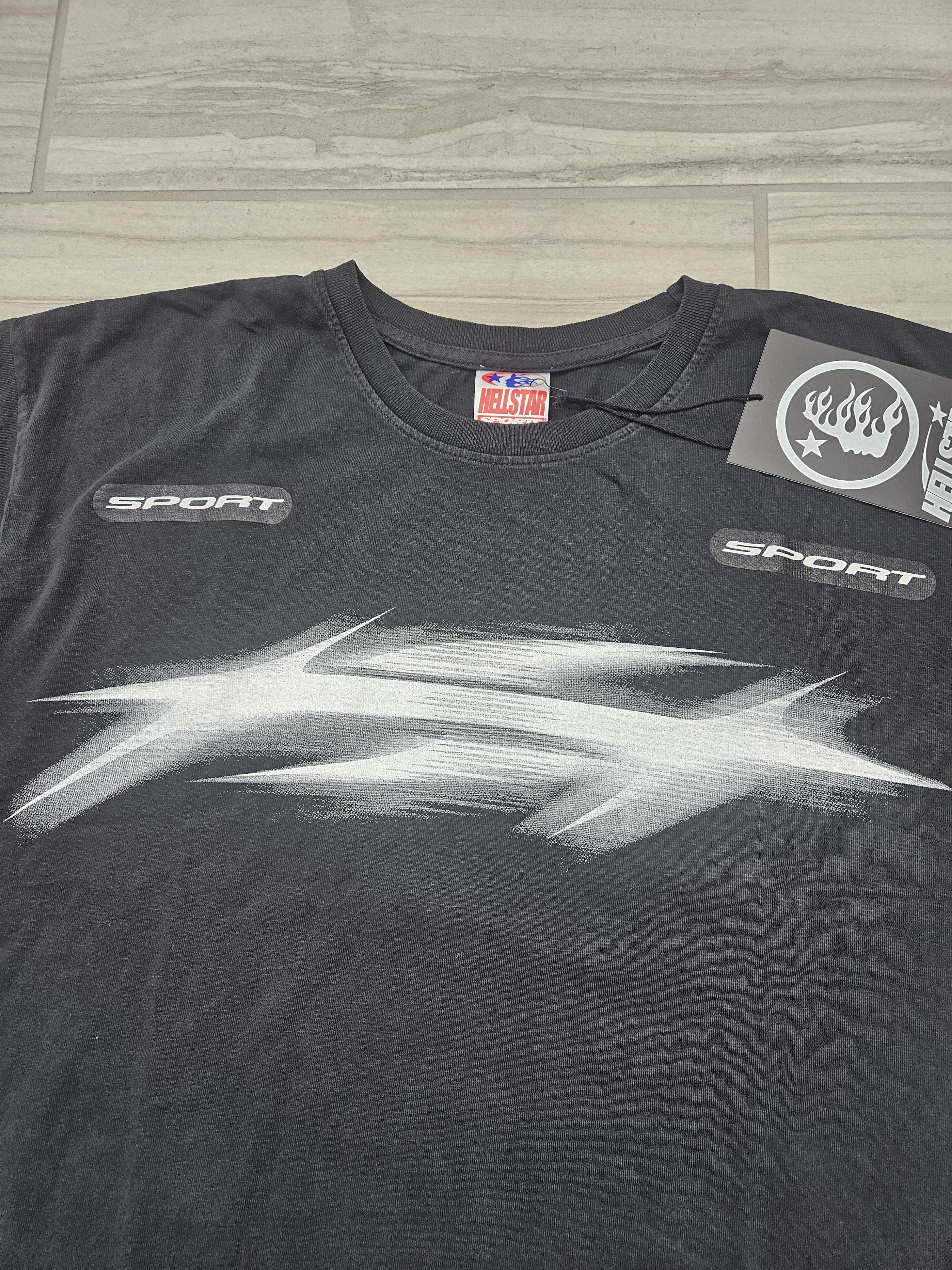 HELLSTAR H Star Black & White Blur Logo Black T Shirt Size US L / EU 52-54 / 3 - 3 Thumbnail